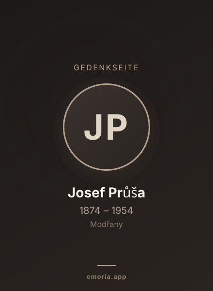 Gedenkportrait von Josef Průša