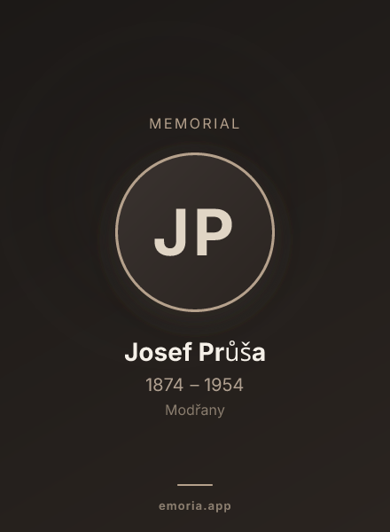 Memorial portrait of Josef Průša