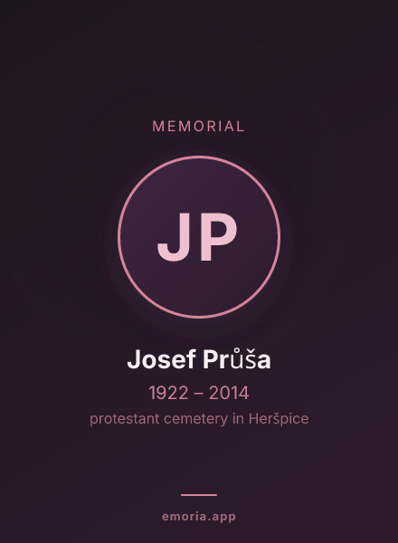 Memorial portrait of Josef Průša
