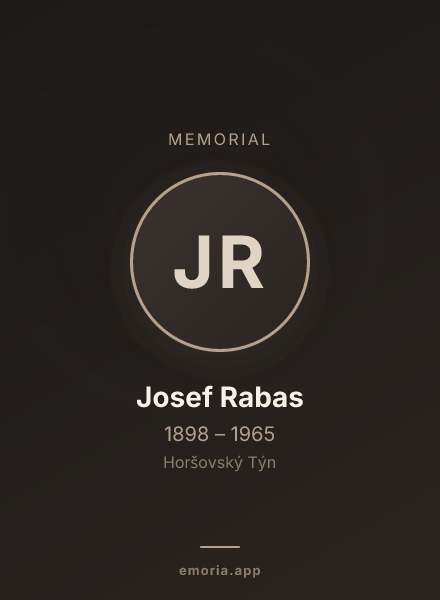 Memorial portrait of Josef Rabas