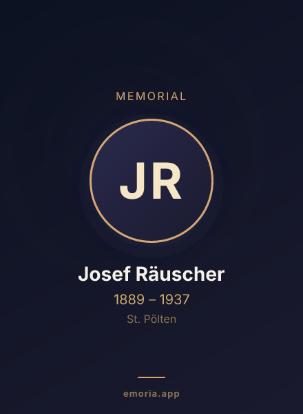Memorial portrait of Josef Räuscher
