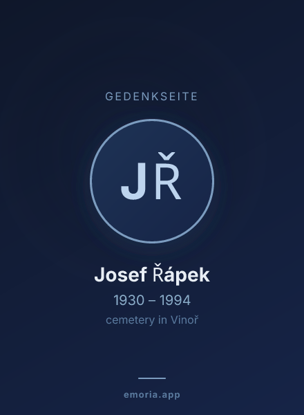 Gedenkportrait von Josef Řápek