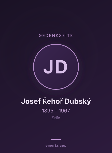 Gedenkportrait von Josef Řehoř Dubský