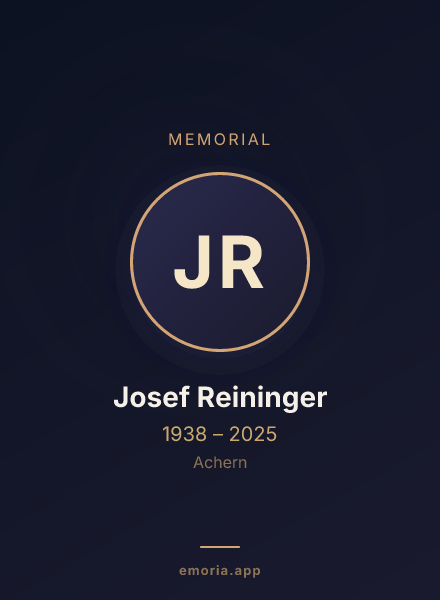 Memorial portrait of Josef Reininger