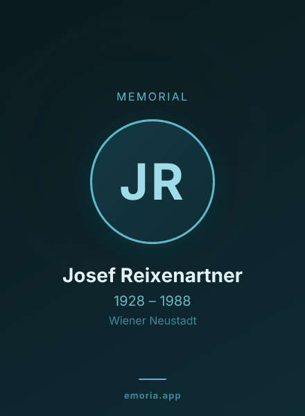 Memorial portrait of Josef Reixenartner