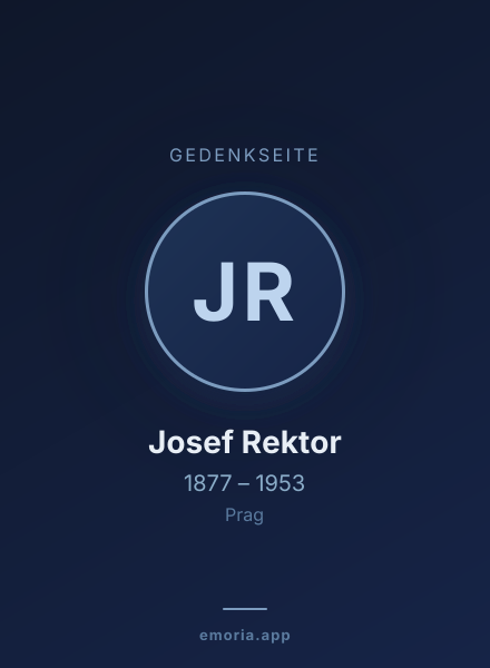 Gedenkportrait von Josef Rektor