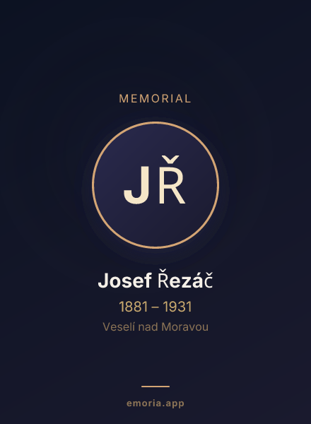 Memorial portrait of Josef Řezáč