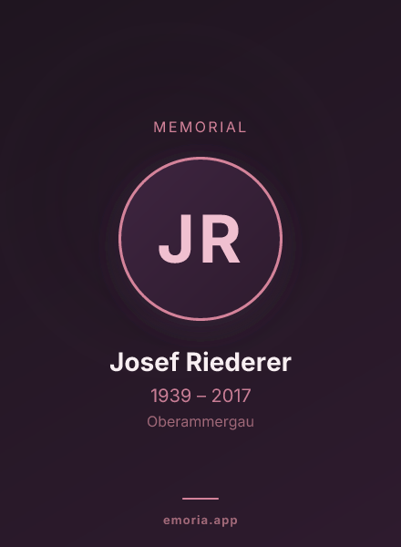 Memorial portrait of Josef Riederer