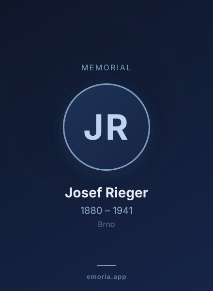 Memorial portrait of Josef Rieger
