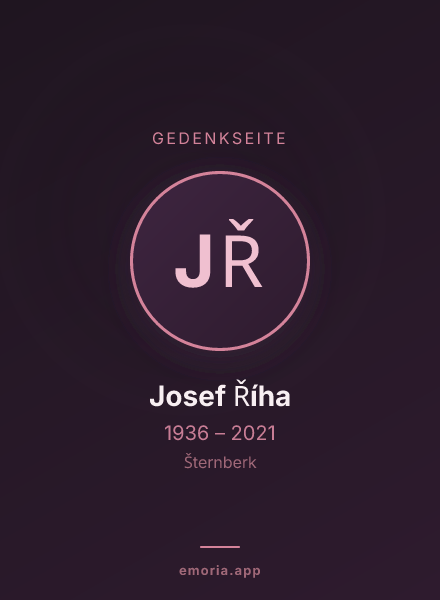 Gedenkportrait von Josef Říha