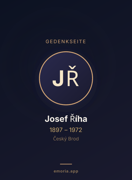 Gedenkportrait von Josef Říha