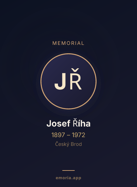 Memorial portrait of Josef Říha