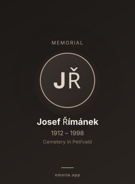 Memorial portrait of Josef Římánek