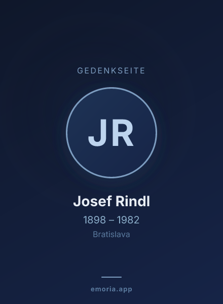 Gedenkportrait von Josef Rindl