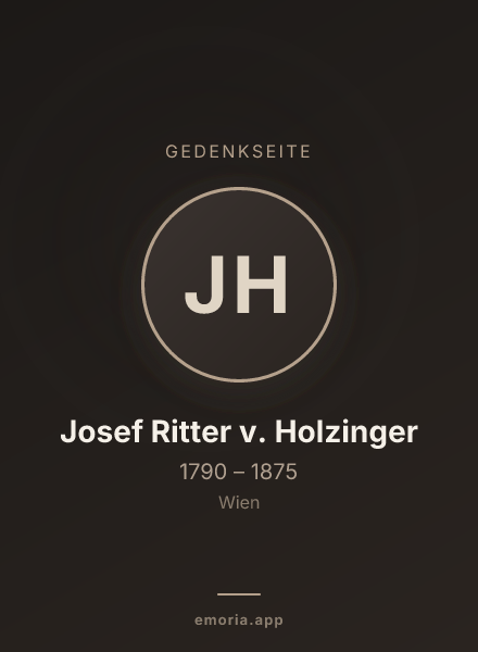 Gedenkportrait von Josef Ritter v. Holzinger