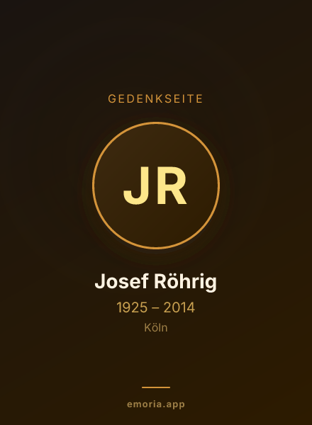 Gedenkportrait von Josef Röhrig