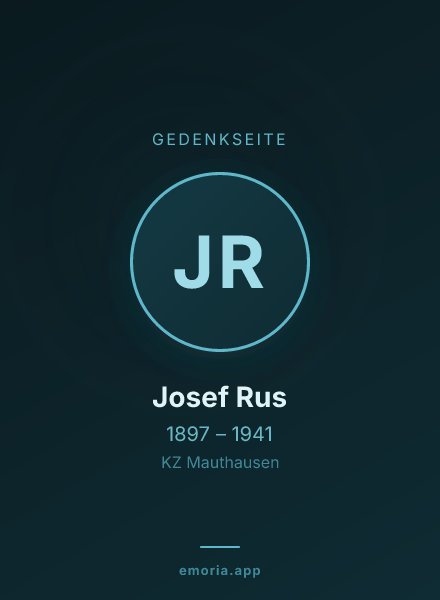 Gedenkportrait von Josef Rus