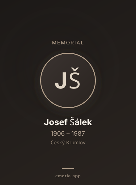 Memorial portrait of Josef Šálek