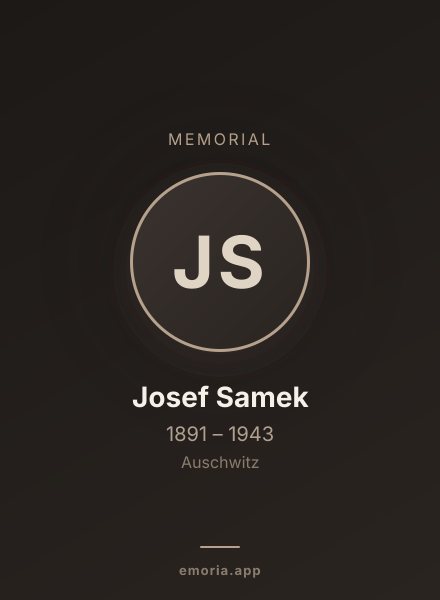 Memorial portrait of Josef Samek