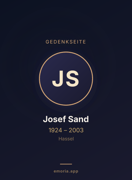 Gedenkportrait von Josef Sand