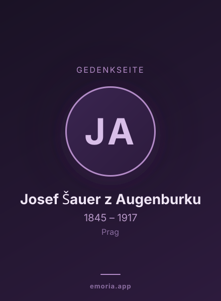 Gedenkportrait von Josef Šauer z Augenburku