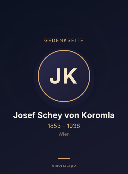 Gedenkportrait von Josef Schey von Koromla