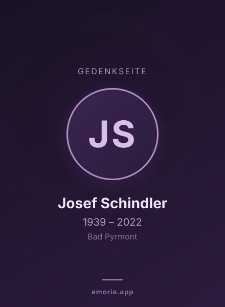 Gedenkportrait von Josef Schindler
