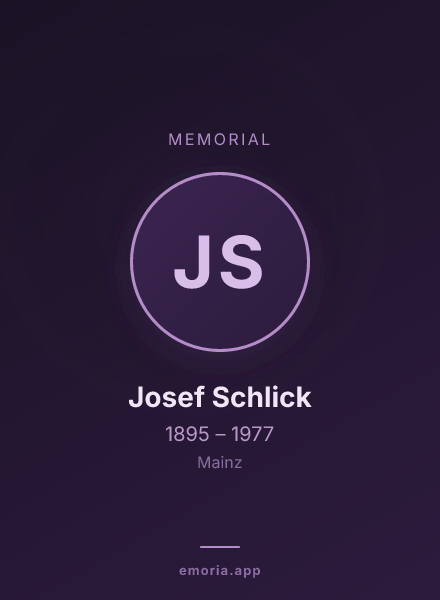 Memorial portrait of Josef Schlick
