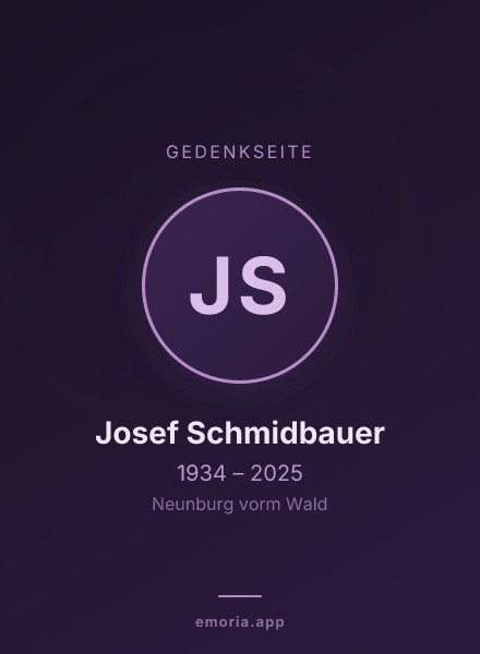Gedenkportrait von Josef Schmidbauer