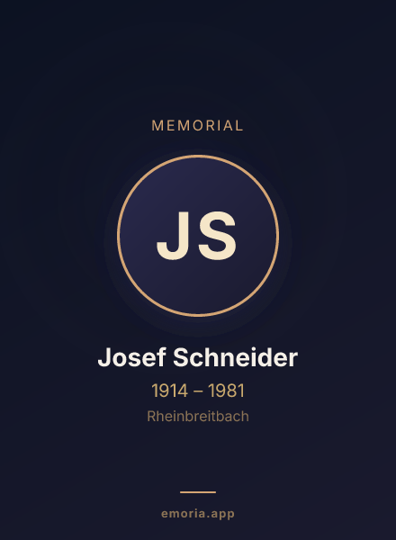 Memorial portrait of Josef Schneider