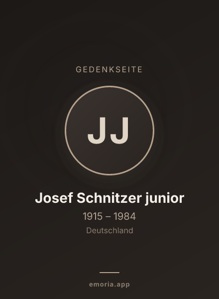 Gedenkportrait von Josef Schnitzer junior