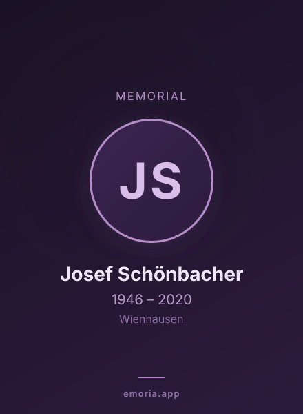 Memorial portrait of Josef Schönbacher