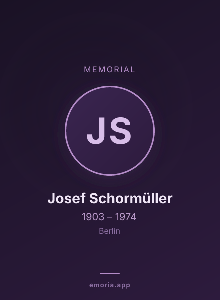 Memorial portrait of Josef Schormüller