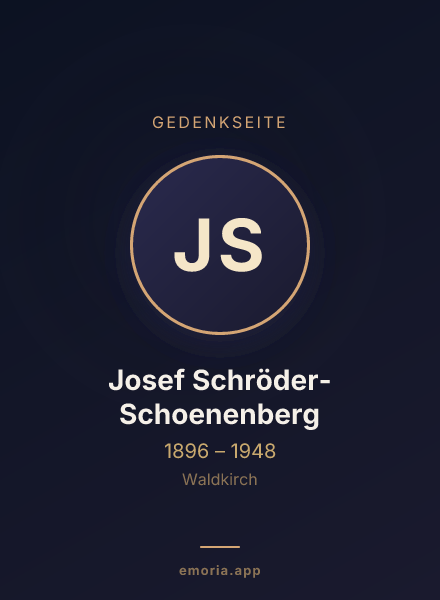 Gedenkportrait von Josef Schröder-Schoenenberg
