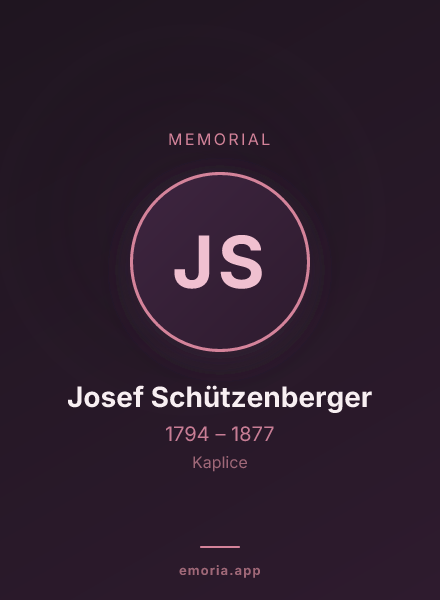 Memorial portrait of Josef Schützenberger