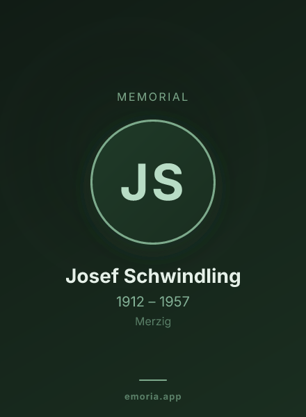 Memorial portrait of Josef Schwindling