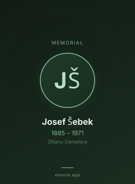 Memorial portrait of Josef Šebek