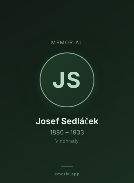 Memorial portrait of Josef Sedláček