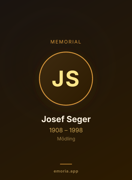 Memorial portrait of Josef Seger