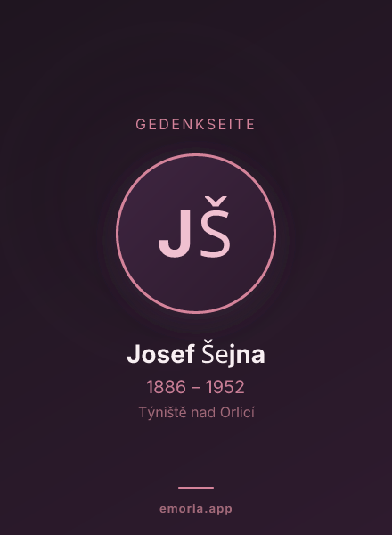Gedenkportrait von Josef Šejna