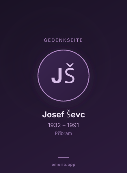 Gedenkportrait von Josef Ševc