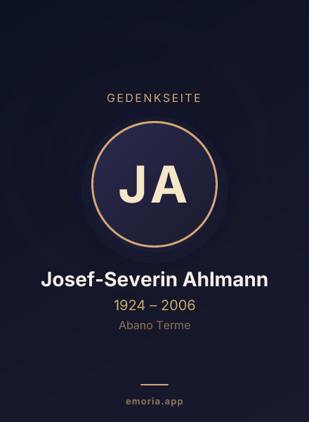 Gedenkportrait von Josef-Severin Ahlmann