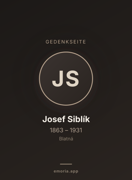 Gedenkportrait von Josef Siblík
