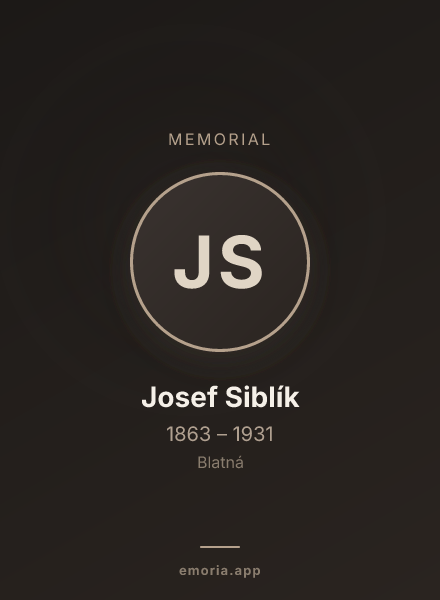 Memorial portrait of Josef Siblík