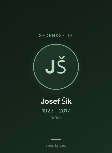 Gedenkportrait von Josef Šik