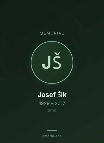 Memorial portrait of Josef Šik