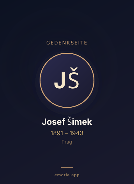 Gedenkportrait von Josef Šimek