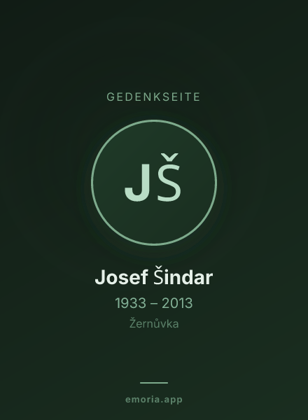 Gedenkportrait von Josef Šindar