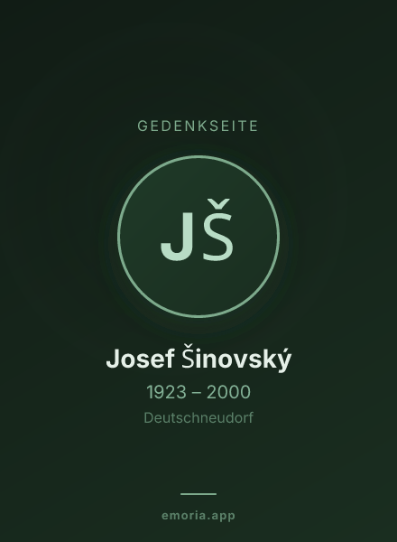 Gedenkportrait von Josef Šinovský
