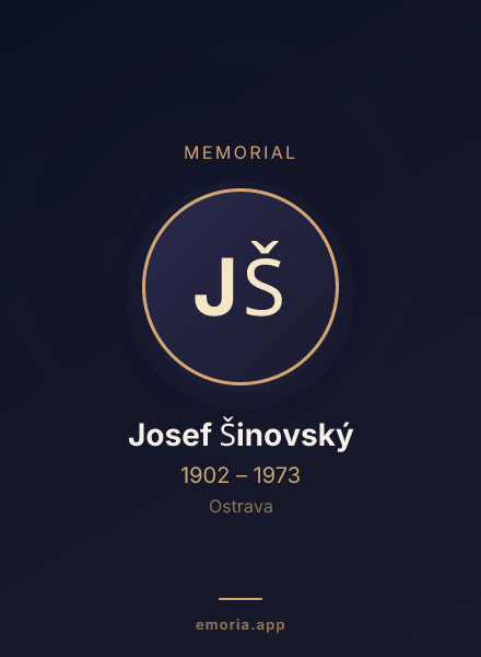 Memorial portrait of Josef Šinovský